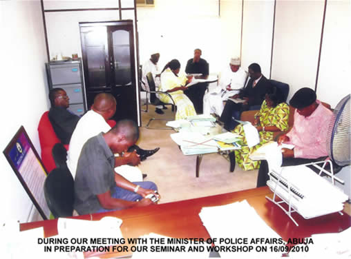 Donation and Installation of Computers with Internet Connection in the FCT Police Command, Abuja in Preparation for Our Seminar and Workshop on 16/09/2010